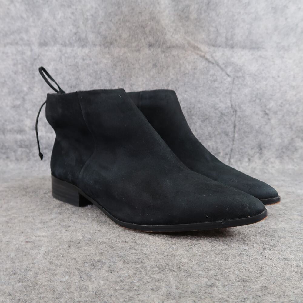 Splendid Shoes Womens 6 Bootie Niva Black Suede Leather Pointed Toe Ankle Boots